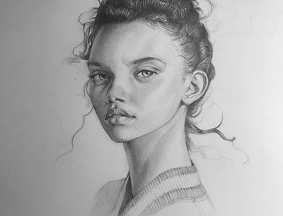 Pencil sketch art girl pencil portrait