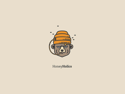 Honey Holics bear bee concept for sale honey logo symbol