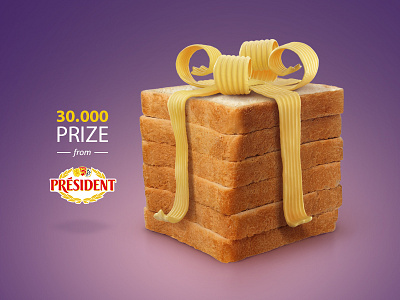 Gift from "President" bread butter gift poster president prize ribbon