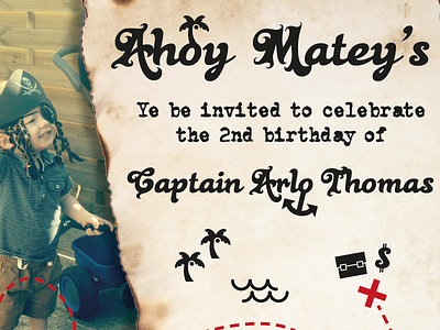 Arlo's birthday invite invite pirate