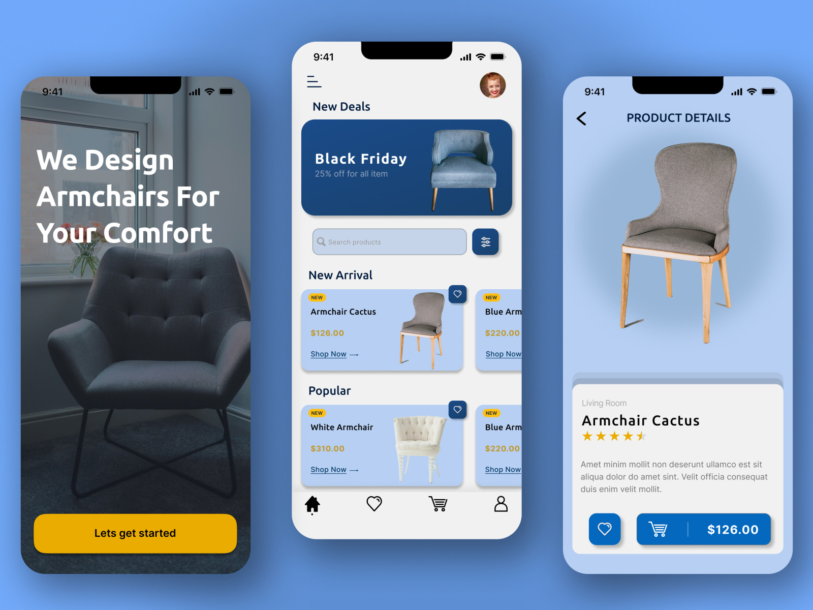 Furniture Mobile App by Pablo García on Dribbble