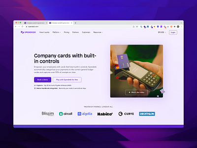 Spendesk Homepage - Dec. 2021 cards design expenses finance fintech homepage illustration invoices landing page saas spendesk ui website