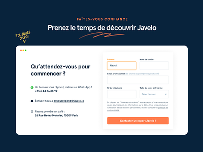 Javelo.io - End of page CTA HubSpot form