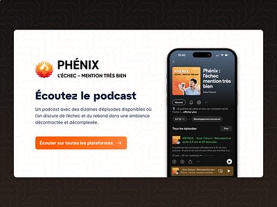 Phénix Podcast - L'échec mention très bien design logo design phenix logo podcast website