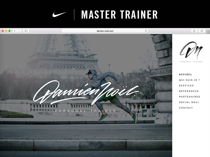 Damien Noël | Nike Master Trainer web design ui ux website athlete gym trainer sport coaching coach nike master trainer nike