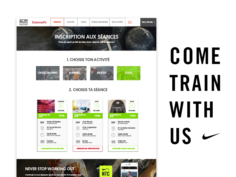 Nike x All Fit Academy university student coaching coach sport trainer training cross training running ntc nike training club nike