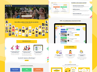 Bonne Mine company website happiness startup branding ui design yellow