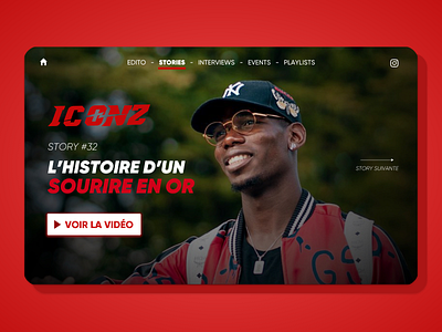Iconz Project athlete homepage media pogba ui design