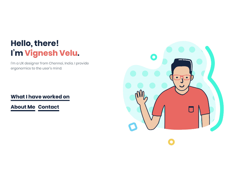 Portfolio css animation hero design portfolio ux