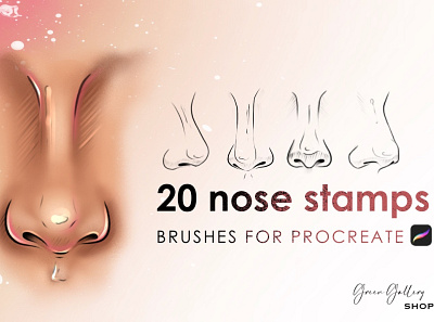 20 nose stamps design graphic design illustration logo procreate brushes procreate palette procreate stamps