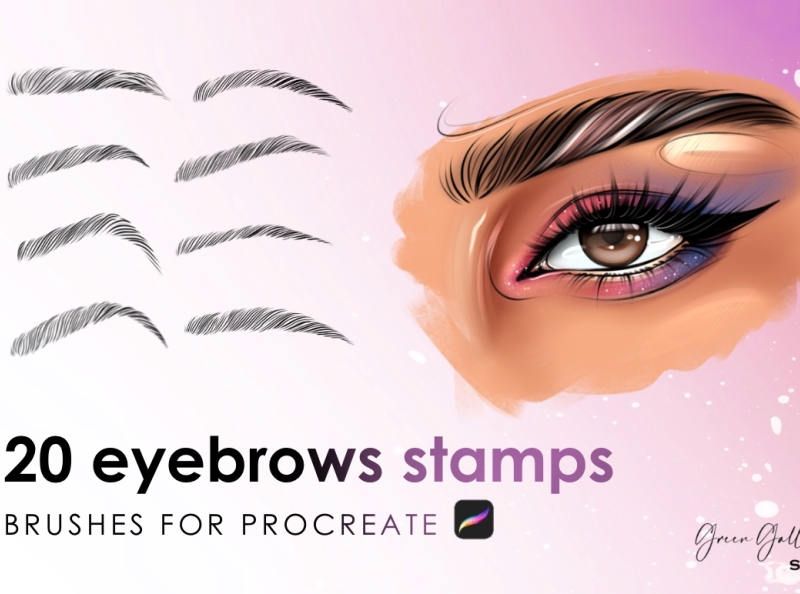 free procreate eyebrow stamps