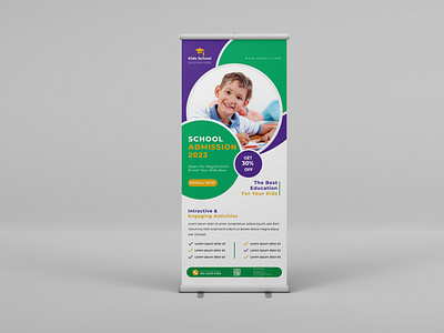 School admission Rollup Banner Template app best t shirt branding business t shirt design event t shirt graphic design illustration logo roll up roll up banner roll up banner design roll up banner template ui