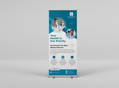 Medical roll up banner design app best t shirt branding business t shirt design event t shirt graphic design illustration logo medical roll up banner design roll up banner design ui