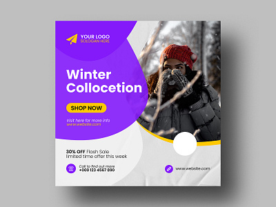 Winter collection social media post design