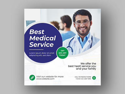 Medical healthcare social media post design