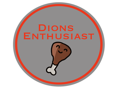 Dions Enthusiast app branding chibi chicken design dions drumstick enthusiast florida graphic design illustration keys logo pastel procreate round