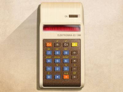 Skeuomorphic USSR Old school calculator