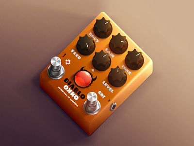 Okko Diablo guitar effect hyperrealistic) box effect guitar hyper knob orange pedal realistic switch