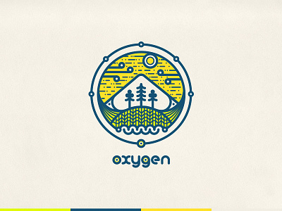 Logotype For Sport Park Oxygen atom lines logotype mountain ornament oxygen oxygen logo park round sky trees vector