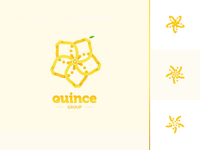 Logotype Quince group _ marks flower fresh fruits group logo quince shades star vector