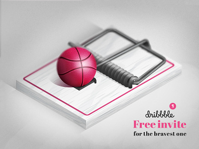 Free dribbble invite designers trap) ball dribbble dribbble invite free invite illustration invite mousetrap vector
