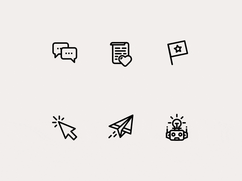 Animated Icons. Lemonix animated icons animation cursor favorite icons paper plane robot speech bubble ui ux