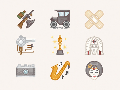 The icons from the past the 1920s 1920 academy awards flappers ford gangsters icon set icons jazz