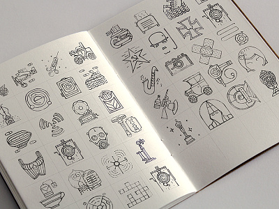 The icons from the past. Some sketches 20 century icon set icons icons sketch icons sketchook sketch vintage icons