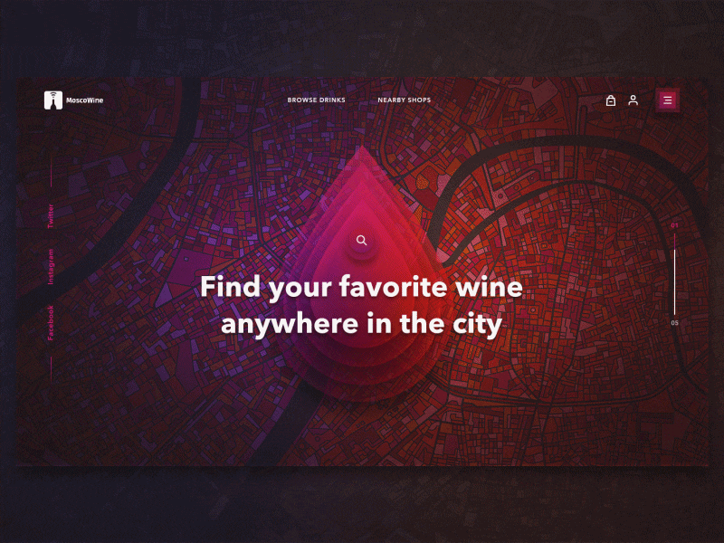 Moscowine Landing Page Scroll Animation bottle of wine landing page mosaic noir web design website wine winery