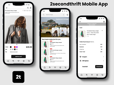 Second Thrift Shop Mobile App UI/UX Design branding clear design mobile app mobile app design thrift shop ui uiux mobile