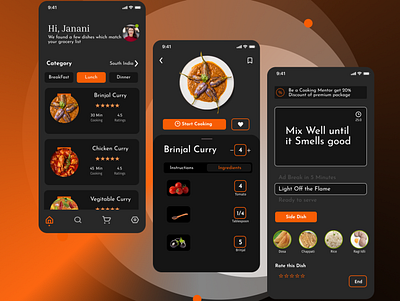 UI Screen for Food Recipe App 3d animation app branding design graphic design illustration logo motion graphics typography ui ux