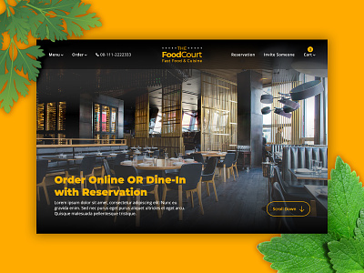 Restaurant Website Hero Header adobe xd food hero header hero image restaurant ui design web design