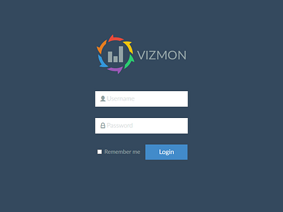 VIZMON Login Screen dashboard data design erp flat login screen