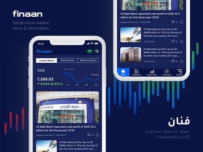 Saudi Stock Market News Mobile App app app ui arabic dark ui financial information mobile news saudi arabia stock market