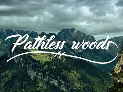 Pathless Woods design font logo type