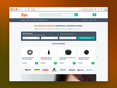 Homepage webshop product selector recently viewed brand customer homepage webpage