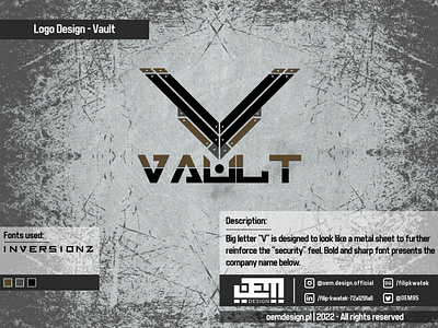 Logo Design - Vault adobe advertisement advertisment branding brown business design designer emblem graphic design grey illustrator logo logotype oem oemdesign photoshop socialmedia typography vector