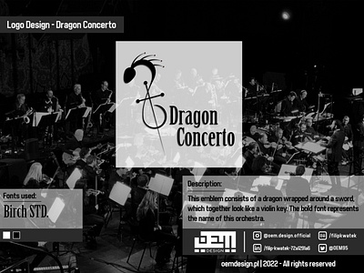 Logo Design - Dragon Concerto adobe advertisement advertisment black branding business design designer emblem graphic design illustrator logo logotype oem oemdesign photoshop socialmedia typography vector white