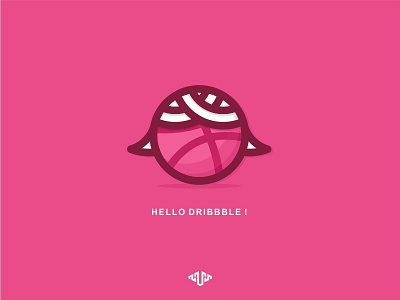 Hello Dribbble ! ball blangkon debut dribbble hello logo wellcome