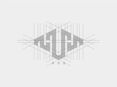 Personal logo brand AMS grid system ams black contruction gray grid system initial letter logo
