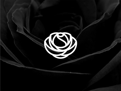 Logo Black Rose black flower identity line logo logogram rose
