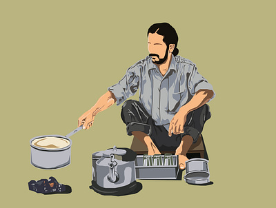 The Chai Wala design graphic design illustration india vectorillustration