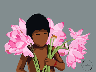 The Flower Boy design graphic design illustration india vector vectorillustration