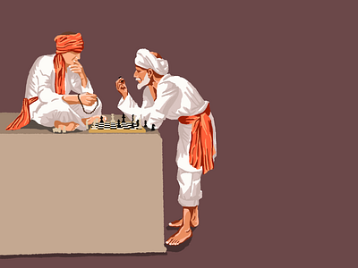 The Intriguing Chess Match design graphic design illustration india vector vectorillustration