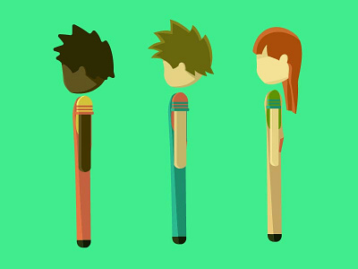 Three Characters animation boy characters girl illustration