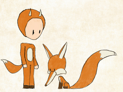 Devil and Fox animation boy character cute design devil fox illustration tail