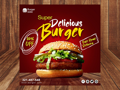 Burger post banner branding burger photoshop