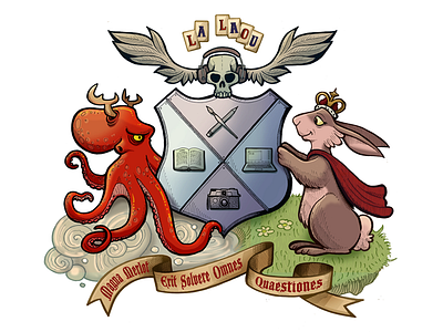 Coat of Arms coat of arms illustration octopus rabbit shield skull wings