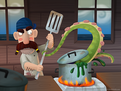 Cooking on the high seas character design chef cooking illustration pirate pirates