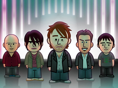 Radiohead caricature doodle illustration radiohead thom yorke